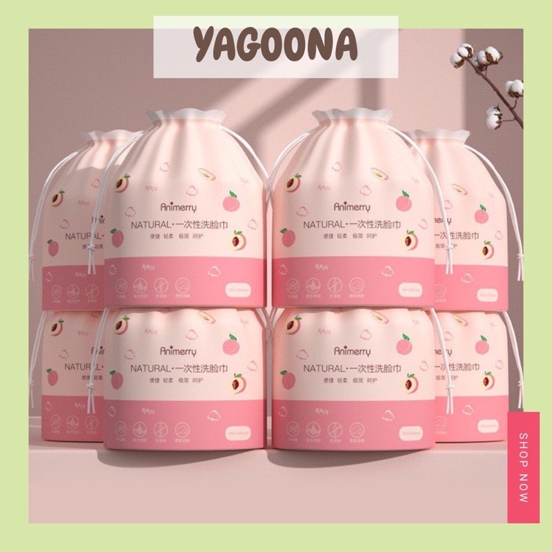 Khăn lau mặt khô tẩy trang đa năng YAGOONA cotton cao cấp YGN01 ( khăn tẩy trang túi hồng ) | BigBuy360 - bigbuy360.vn