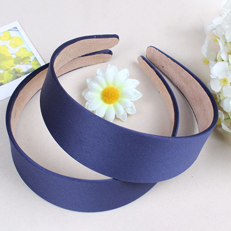 Băng Đô Cài Tóc Bản Rộng 4cm Màu Sắc Đơn Giản Phong Cách Retro Cho Nữ