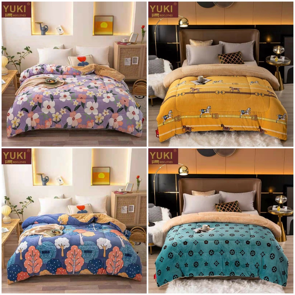 Chăn Nỉ Lông Cừu YUKI Siêu Ấm [Chính Hãng] Mền YUKI Dày Mịn, Kèm Túi Xách, Kích Thước 2mx2m3, Nặng 4kg - Hàng Xuất Nhật