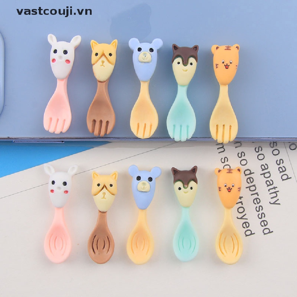 Set 10 Dụng Cụ Ăn Uống Mini Hình Hoạt Hình Cho Nhà Búp Bê VN