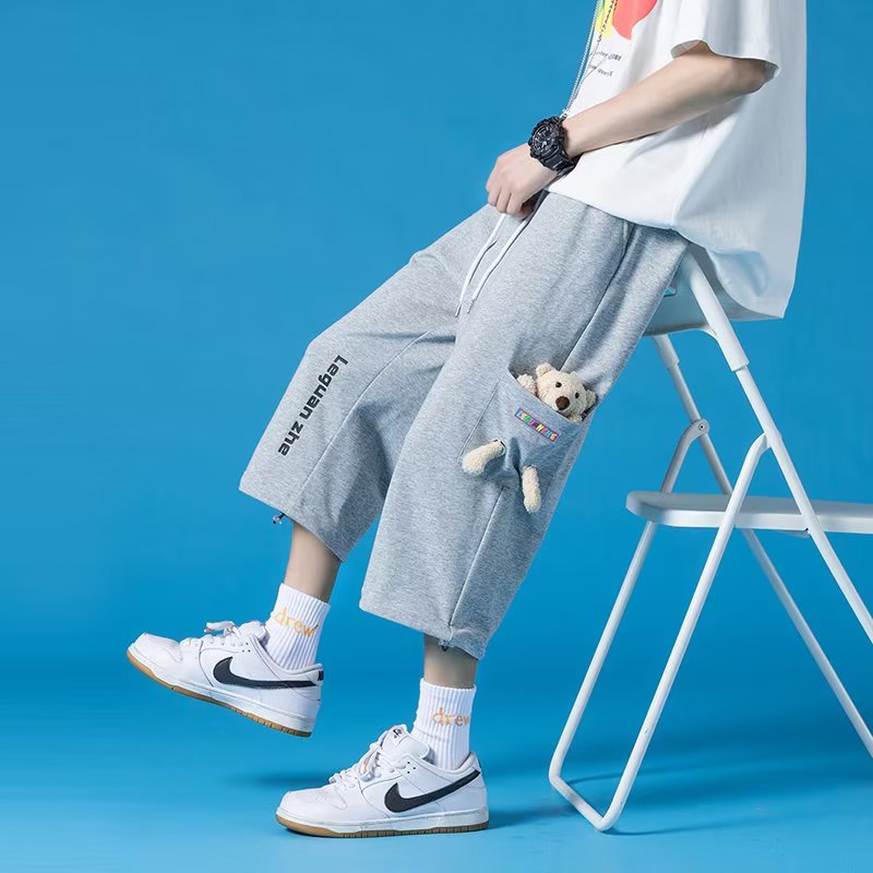 Quần ống rộng In Họa Tiết Hoạt Hình Phong Cách Hàn Quốc Thời Trang Cho Nam Size S-3XL