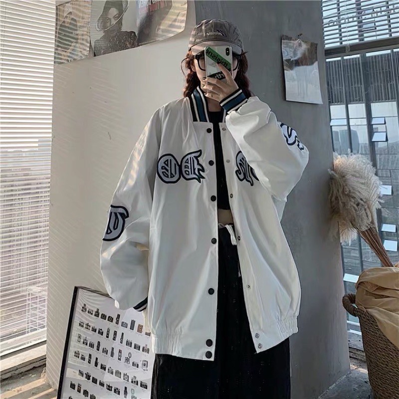 Áo khoác bomber jackets unisex nam nữ ngầu vintage