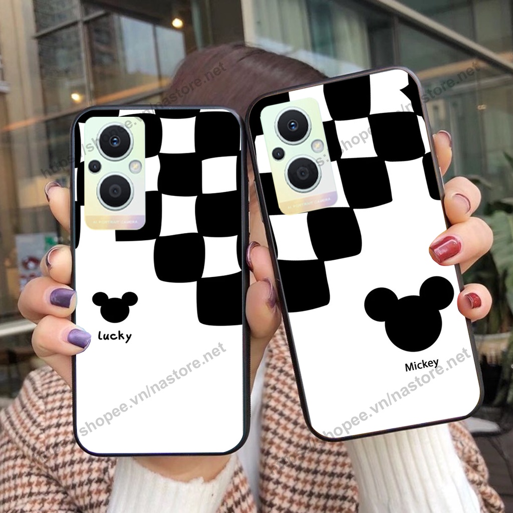 Ốp lưng Oppo Reno7 /  Reno 7Z 5G / Reno 7 trái tim họa tiết caro, mikey họa tiết beabrick kaws cute
