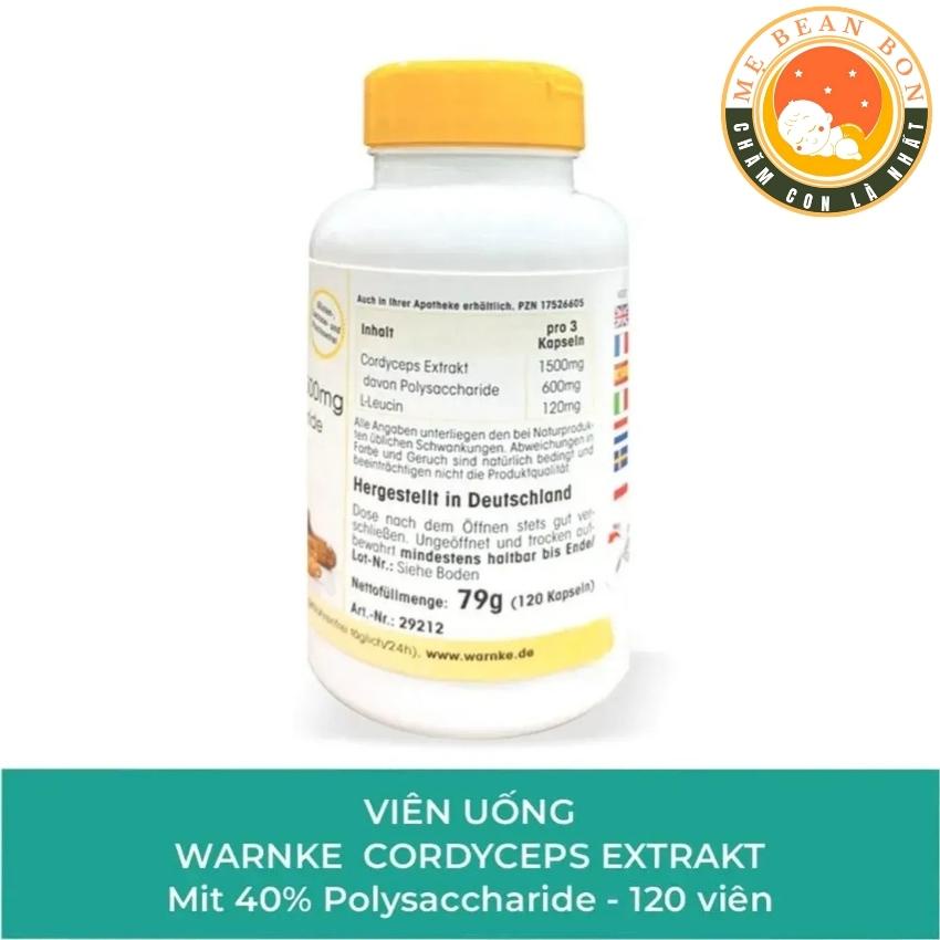 Viên Uống Đông Trùng Hạ Thảo Warnke Cordyceps Extrakt 500mg của Đức