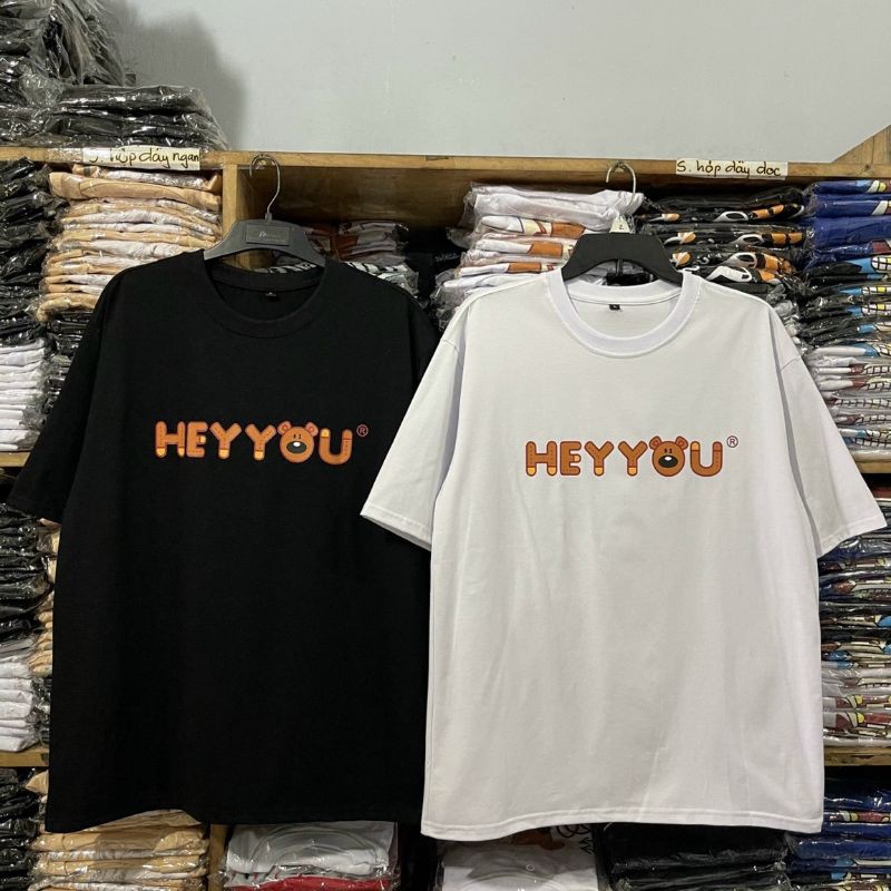 Áo Thun Tay Lỡ HEY YOU TEDDY Nam/Nữ form unisex (Ảnh thật)
