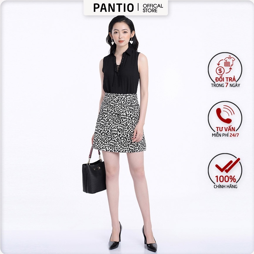 Áo sơ mi chất liệu thô đũi không tay dáng suông FAS32701- PANTIO