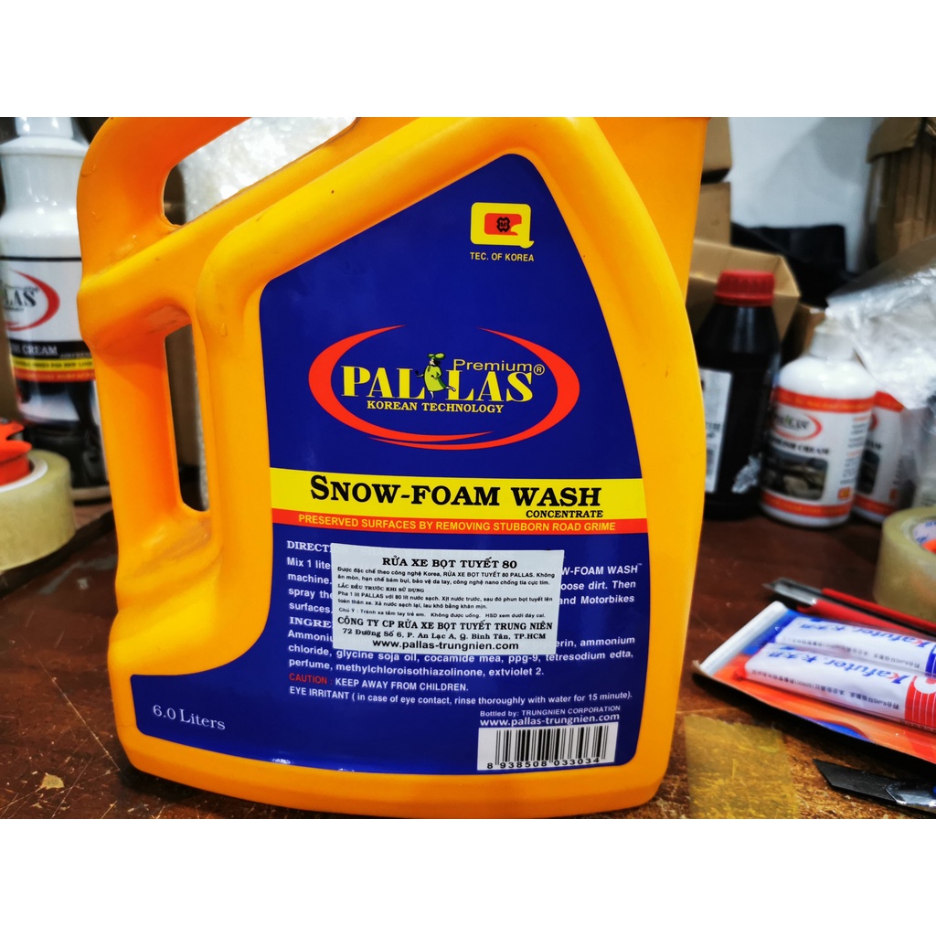 Dung Dịch Rửa Xe Bọt Tuyết Bảo Dưỡng Làm Bóng Sơn PALLAS Snow Foam Wash 6 Lít