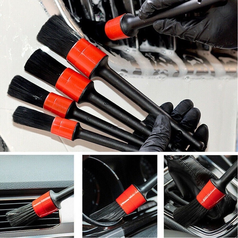 Bộ 5 Chổi Cọ Vệ Sinh Xe Máy Ô Tô Đa Năng - Cọ Rửa Khoang Máy, Mâm Xe, Nội Thất Ô Tô,Xe Hơi
