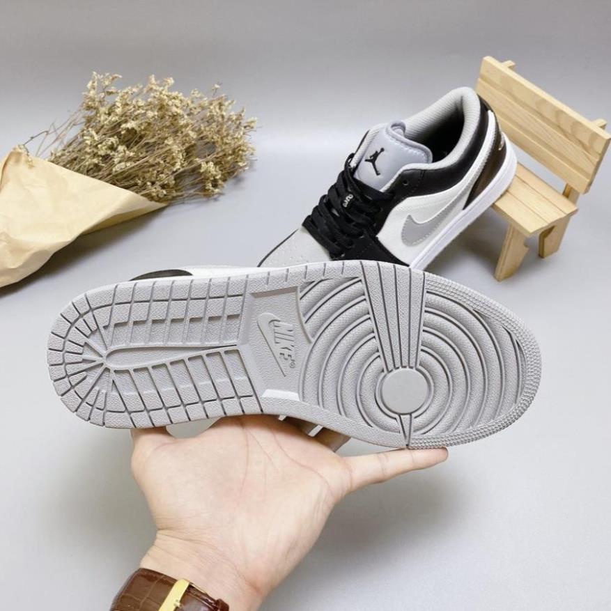 Giày Jordan 1 low ghi đen xám cổ thấp bản cao cấp 1-1 trung full phụ kiện