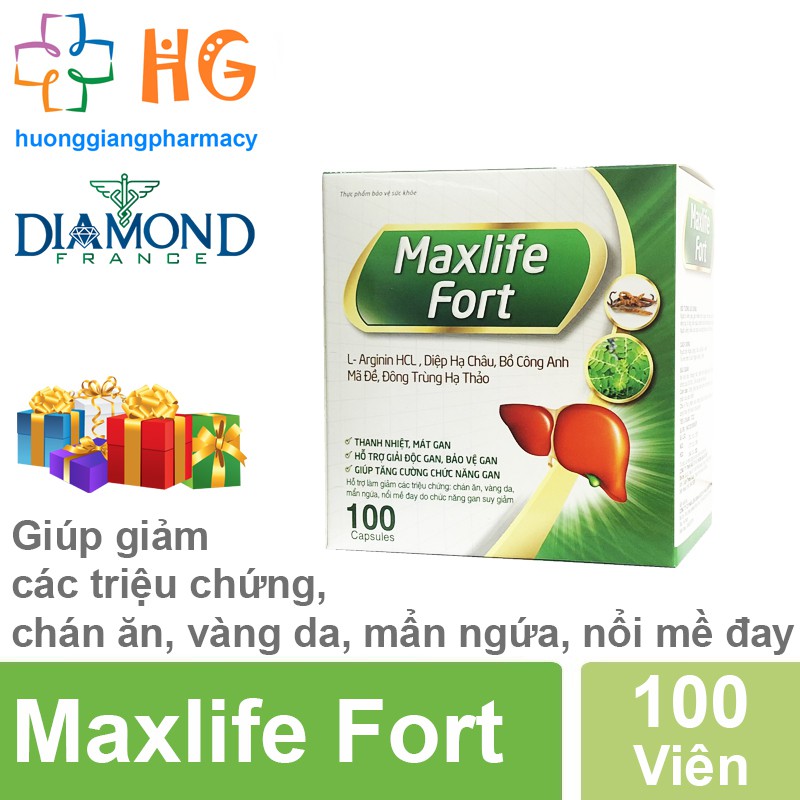 Maxlife Fort - Giúp thanh nhệt, mát gan. Hỗ trợ giải độc gan, bảo vệ gạn, giúp tăng cường chức năng gan (Hộp 100 Viên)