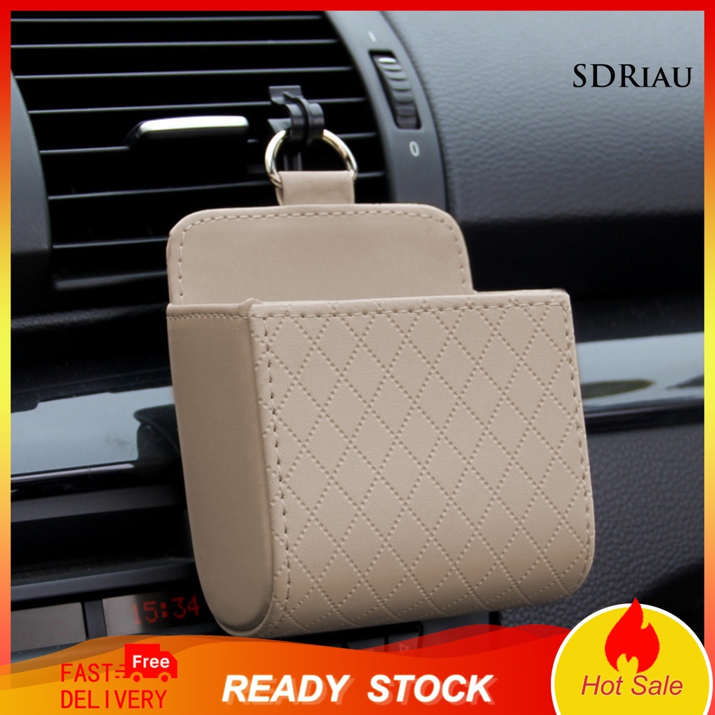 Hộp đựng gắn khe điều hòa xe hơi bằng da sắp xếp gọn gàng tiện dụng