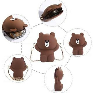 COMBO 10 TÚI GẤU  BROWN SILICON 2 DÂY