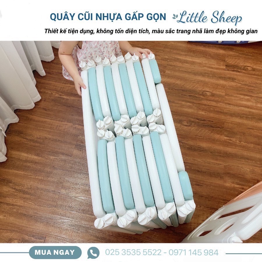 Quây Cũi Nhựa Gấp Gọn 2021 Tặng 100 Bóng + 1 Thảm Hai Mặt + Giỏ Đựng Bóng