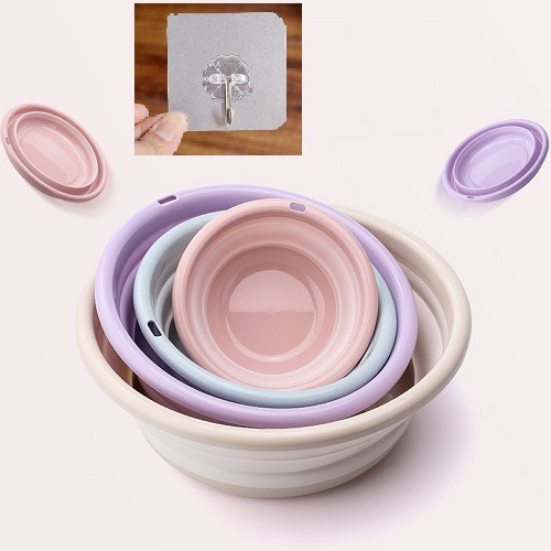 - Thau nhựa gấp gọn loại nhỏ đa năng... 9x25cm, giao màu ngẫu nhiên+ Tặng móc treo