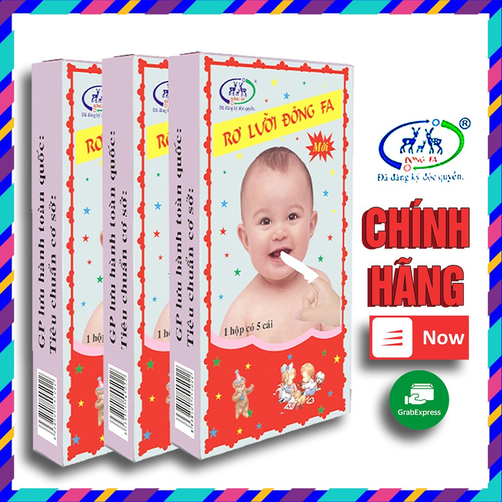 [5 HỘP 25 MIẾNG CHỈ 5K] Rơ lưỡi cho bé Đông Pha, tưa lưỡi vệ sinh cho bé sơ sinh 1Hộp 5 miếng