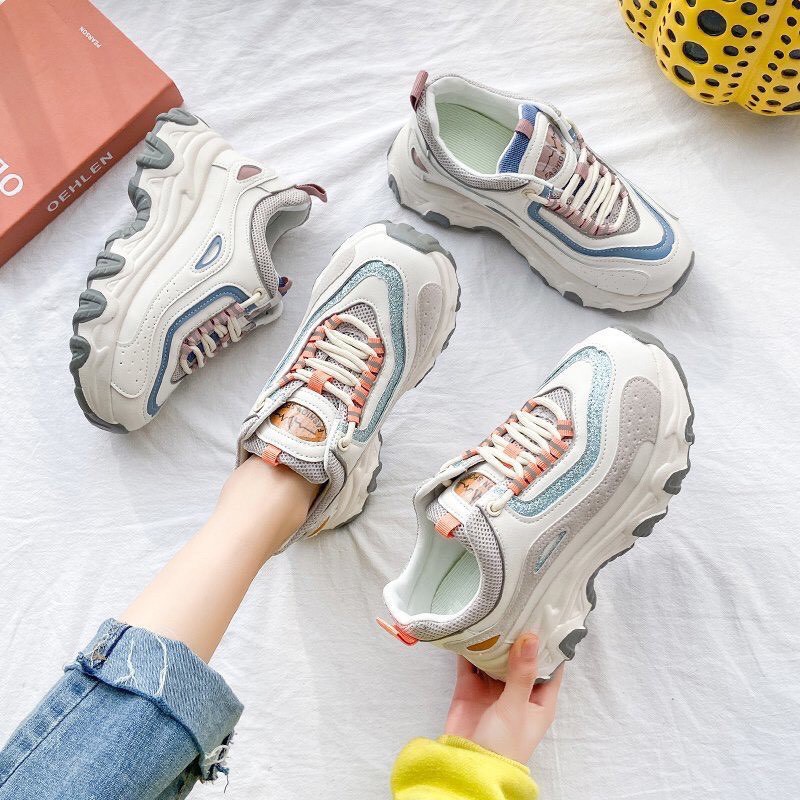 Giày thể thao nữ độn đế  FREESHIP  độn đế phối màu cá tính Cameoo