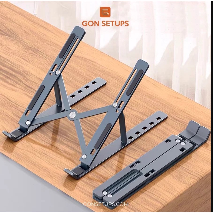 Giá Đỡ Laptop, Máy tính bảng Gấp Gọn Chất Liệu Nhôm Cao Cấp, Điều Chỉnh Được Độ Cao