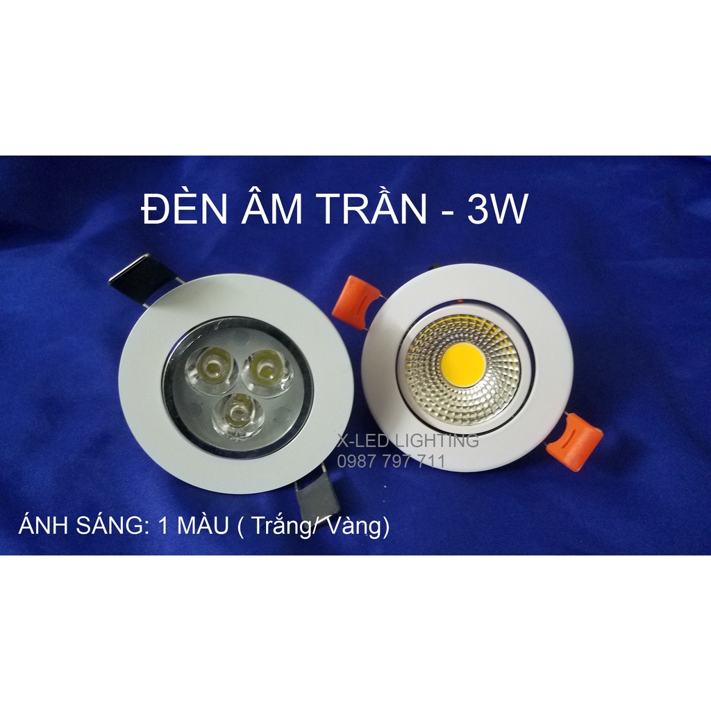 ĐÈN ÂM TRẦN SPOTLIGHT - COB, 1 MÀU , CHỈNH HƯỚNG - 3W