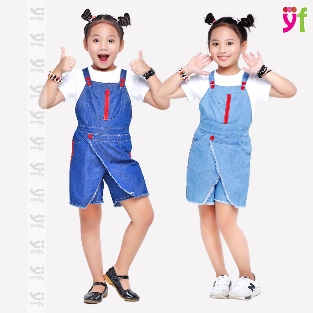 Đầm yếm cho bé YF jean cotton 100% mềm, phong cách cá tính 9DX536