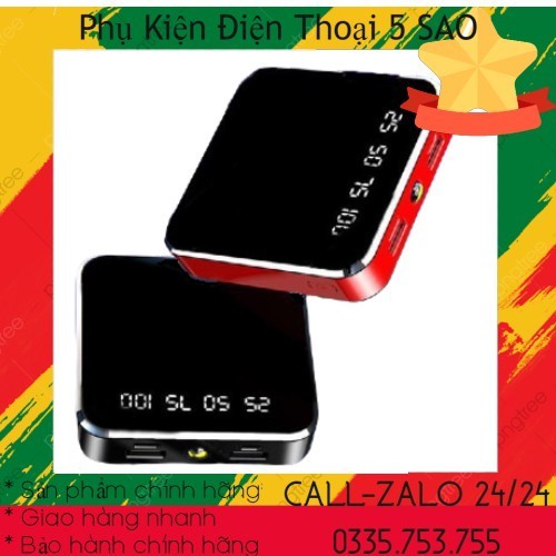 Sạc dự phòng điện thoại, sạc dự phòng mặt kính 20000-Mah cso 2 đèn pin, hiển thì phần trăm pin
