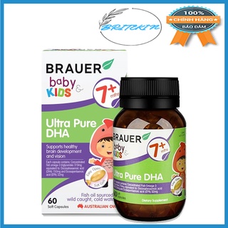 Viên Uống Bổ Sung DHA Ultra Pure Brauer Úc Cho Trẻ Từ 7 Tháng Tuổi (Hộp 60 Viên)