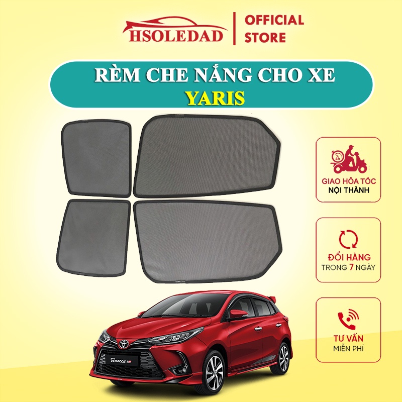 Rèm che nắng nam châm cho xe Toyota Yaris, bộ 4 tấm cho 4 cửa, hàng loại 1 cao cấp nhất, vừa khít kính