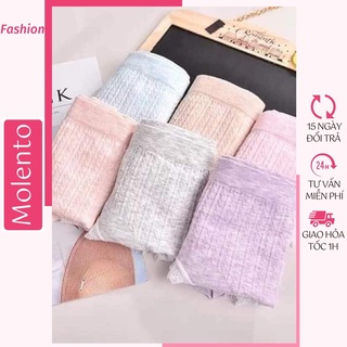 Quần Lót Nữ Cotton Cạp Cao Viền Ren Sexy Form Chuẩn Thun Cotton Mềm Mại Co Giãn 4 Chiều Thoáng Mát Molento M32