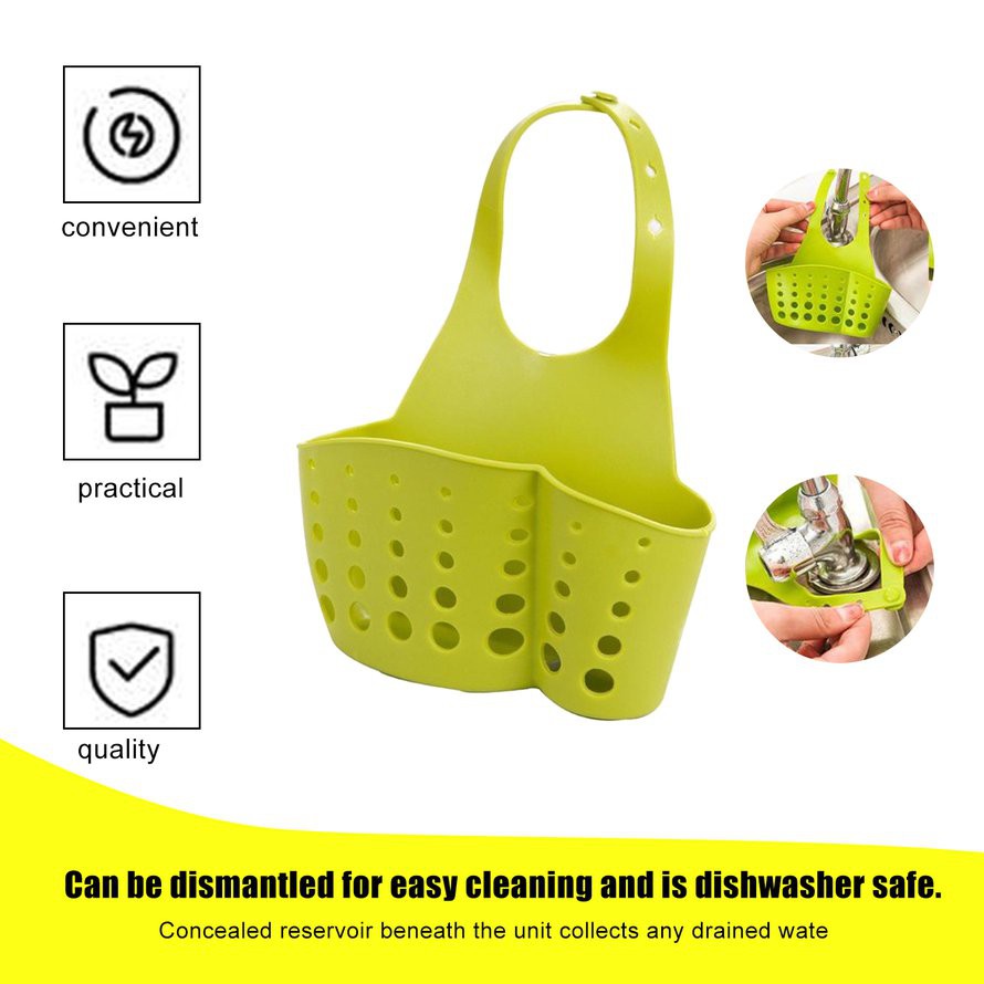 Giỏ đựng miếng rửa chén gắn bồn rửa có nút cài tiện lợi
