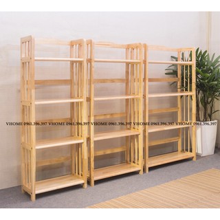 KỆ SÁCH 4 TẦNG GỖ CAO SU