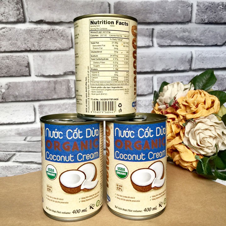 Nước Cốt Dừa Hữu Cơ Vietcoco 400ml