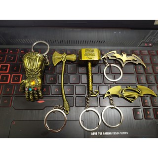 Móc khóa siêu anh hùng hình bàn tay Thanos, búa Thor, rìu Thor siêu đẹp chất liệu hợp kim không rỉ