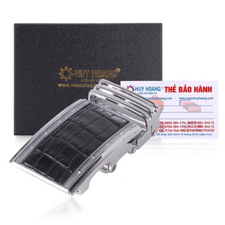 Đầu khóa da cá sấu Huy Hoàng 3,5 phân đầu trắng màu đen-HF9209