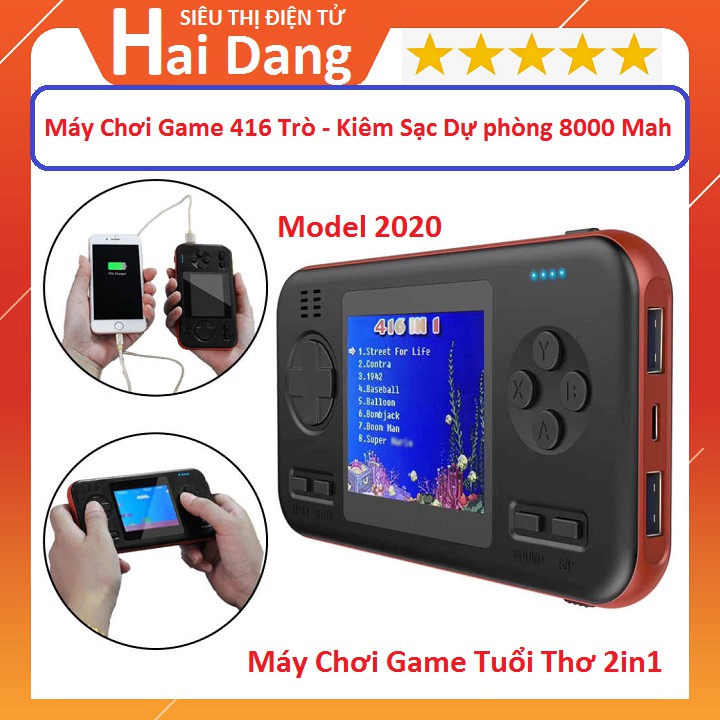 Máy Chơi Game Huyền Thoại 416 trò Chơi Kiêm Sạc Dự Phòng 8000mah Model 2020