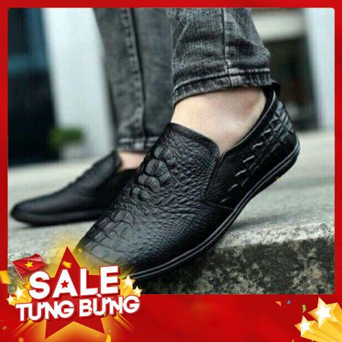 GIÀY LƯỜI NAM-GIÀY MỌI NAM DA BÒ ĐẠI ĐẠI HẠ GIÁ ĐÂY Ạ{Da thât-bảo hành 2 năm} - Siêu HOT