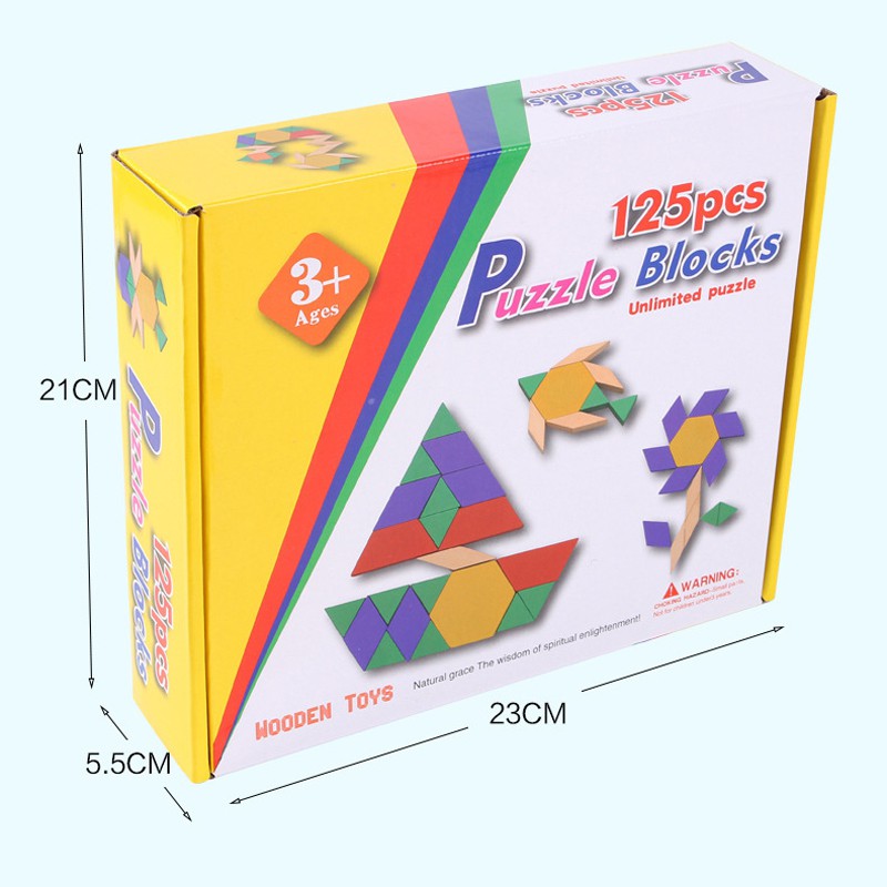 Bộ Đồ Chơi Ghép hình Phát Triển Trí Tuệ Puzzle Blocks 125 Chi Tiết Phát Triển Kỹ Năng Sáng Tạo Cho Bé