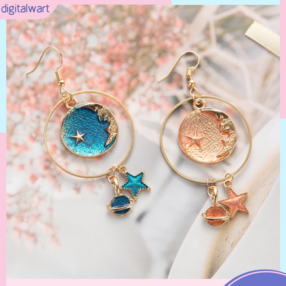 Cặp hoa tai thời trang họa tiết hình trái đất/ngôi sao dành cho nữ