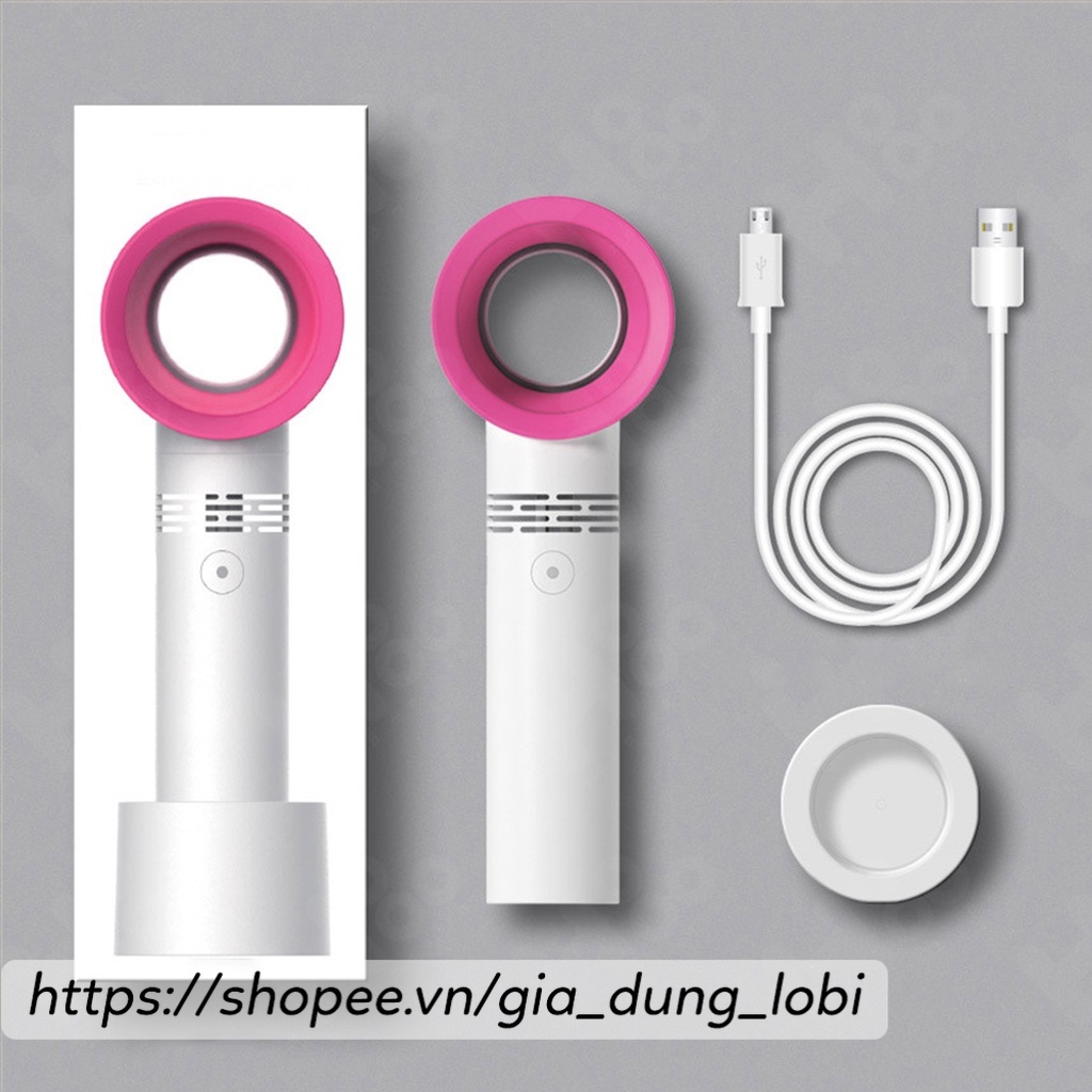 Quạt không cánh cầm tay mini sạc điện quạt mini cầm tay cute có đế để bàn pin 2000mAh