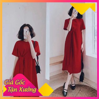 Đầm bầu suông thụng thắt nơ eo đẹp sang chảnh