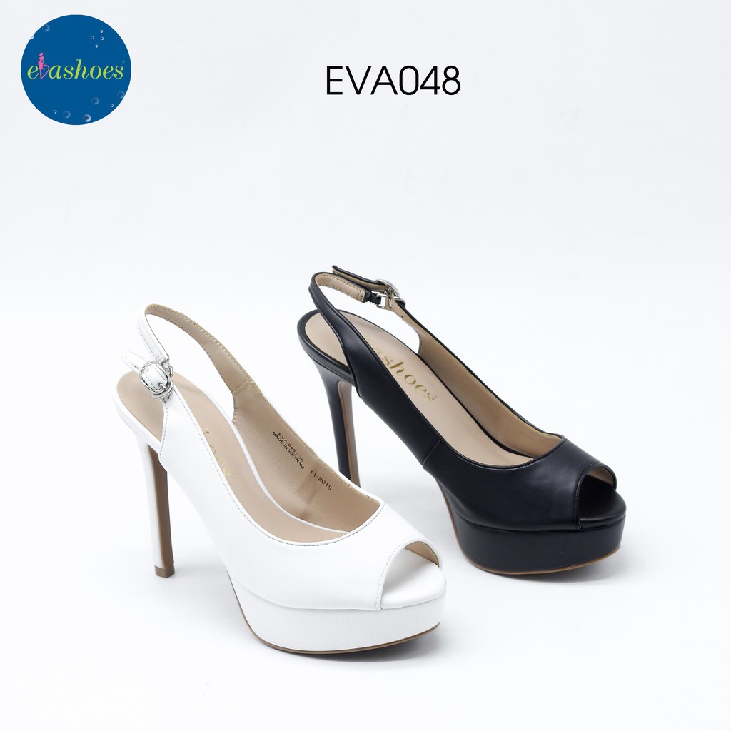 Giày Cao Gót Hở Mũi Đế Đúp Da Tổng Hợp 12cm Evashoes - EVA048
