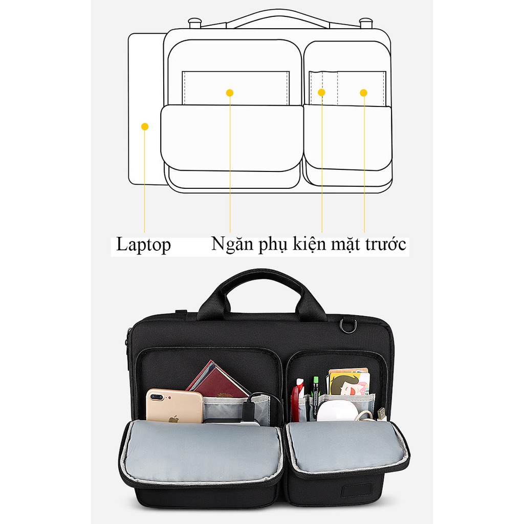 Túi đeo chéo kiêm túi chống sốc bảo vệ laptop RT- ST11