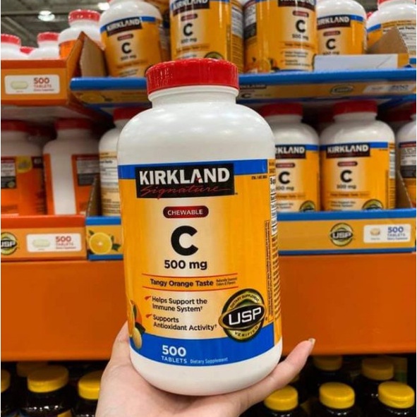 Viên Ngậm Bổ Sung Vitamin C KirkLand 500mg 500 Viên của Mỹ