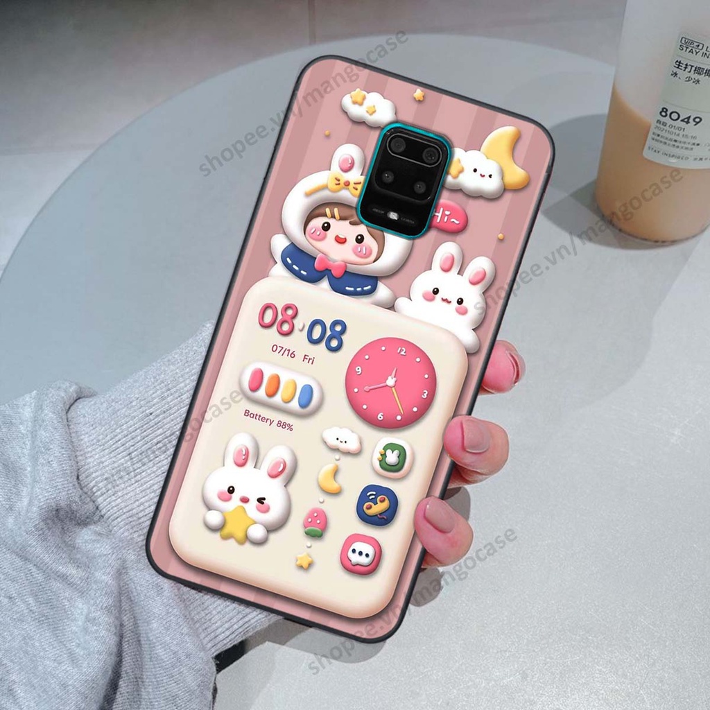 Ốp lưng Xiaomi Redmi Note 9 / Note9s / Note 9 Pro hình gấu, thỏ, đồng hồ cute dễ thương