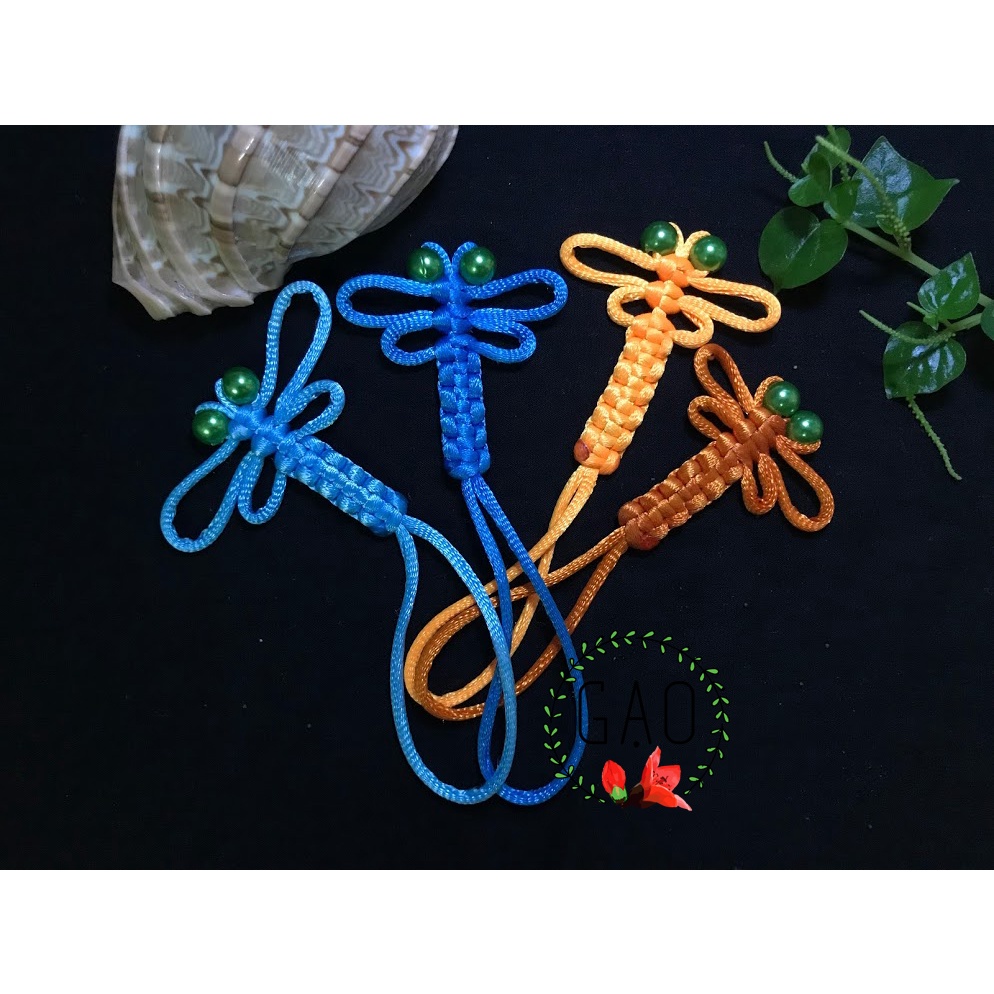 Móc khoá xe máy chuồn chuồn cute handmade paracord, phụ kiện balo túi xách HOA GẠO bằng vải không trầy xước giá rẻ
