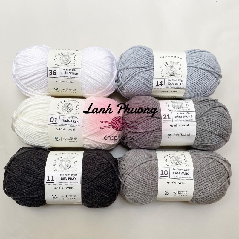 Len Yaoh, Len Yaoh Love Wool Sợi To 3mm Cuộn 100gr Đan Móc Thu Đông