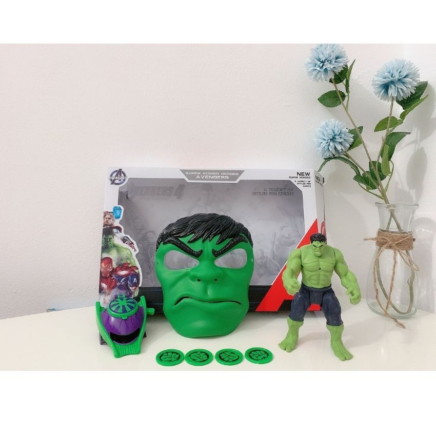 Đồ Chơi Mặt Nạ Siêu Anh Hùng Hulk Và Phụ Kiện Chiến Đấu Cho Bé Nhập Vai Sống Động