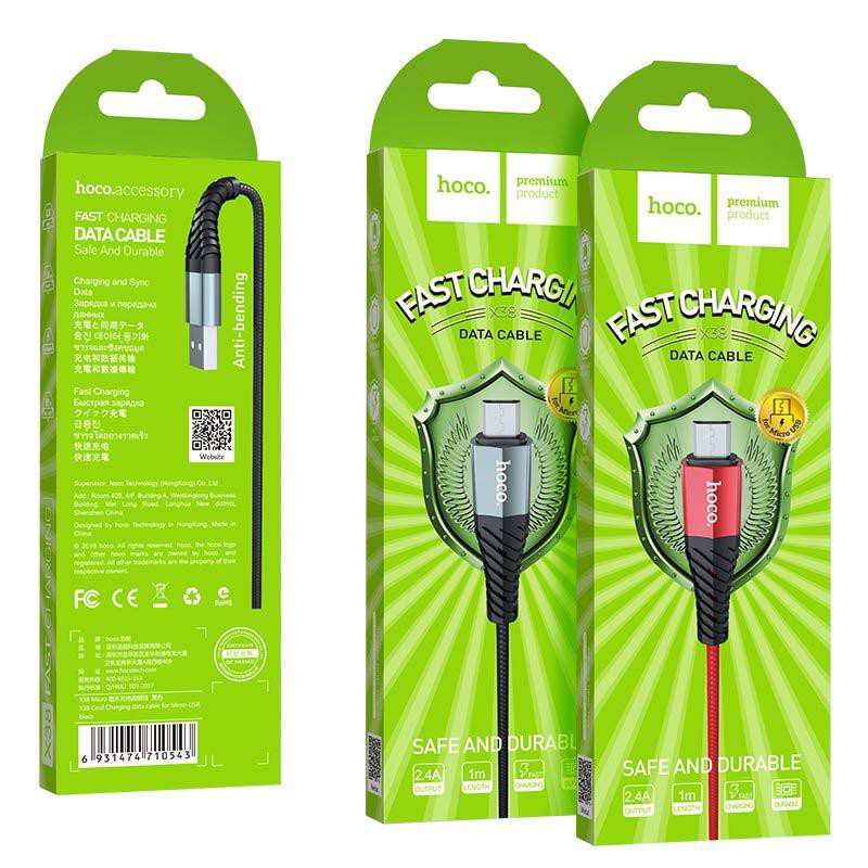Cáp Hoco X38 Micro USB 2.4A Fast Charging Dài 1m