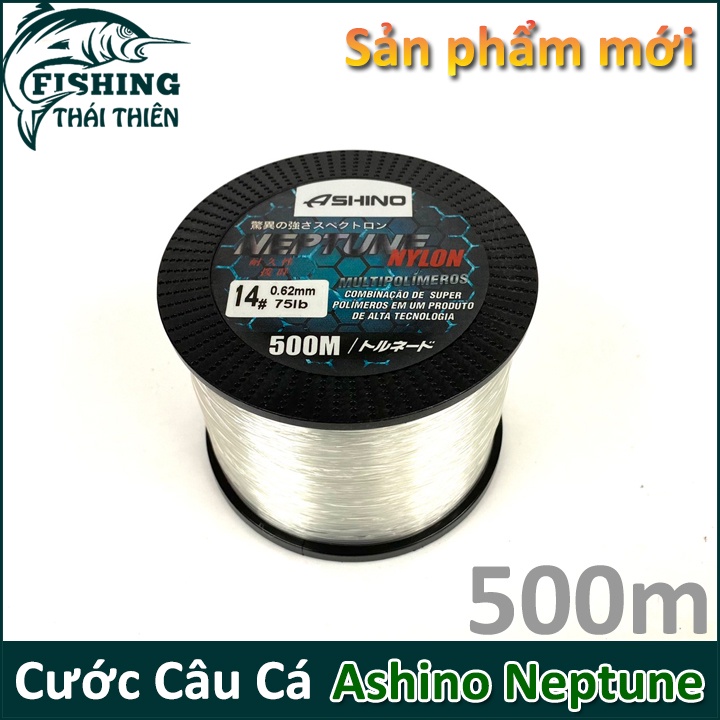 Dây Câu, Cước Câu Cá Siêu Bền Ashino Neptune Cuộn Dài 500m Màu Trắng Dùng Câu Cá Tra, Làm Thẻo Câu