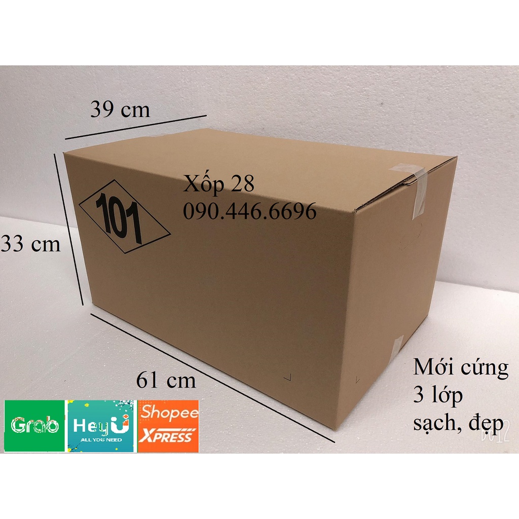 61x39x33 mới cứng 3 lớp Hộp thùng giấy bìa carton dùng đóng gói hàng hóa vận chuyển nhà giá rẻ to nhỏ vừa