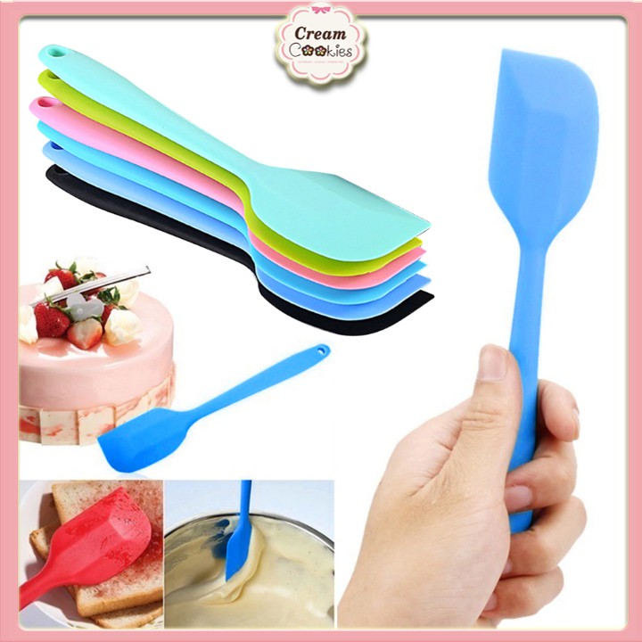 Phới trộn bột spatula silicon chịu nhiệt, đúc liền dùng để đánh bột, vét, vét kem 21cm-28cm