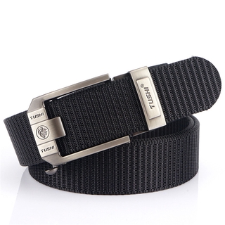 Thắt Lưng Nam Kim Loại Khóa Tự Động Thắt Lưng Vải Nylon Dày Quần Quần Thắt Lưng Ngoài Trời Đa Năng Thiết Kế Thắt Lưng